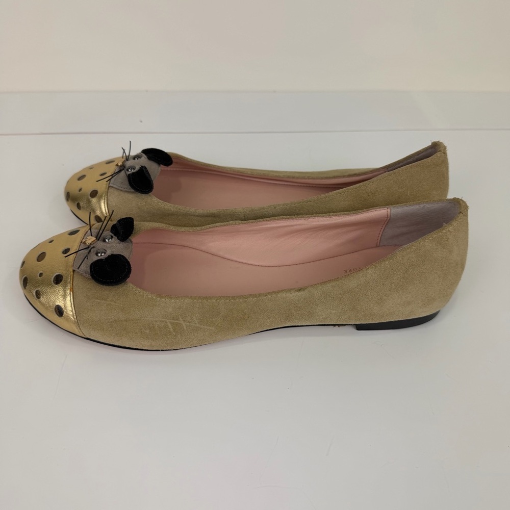 Kate Spade Walt Mouse Ballet Flats Suede Novelty Shoes Size 8 - Picture 10 of 12